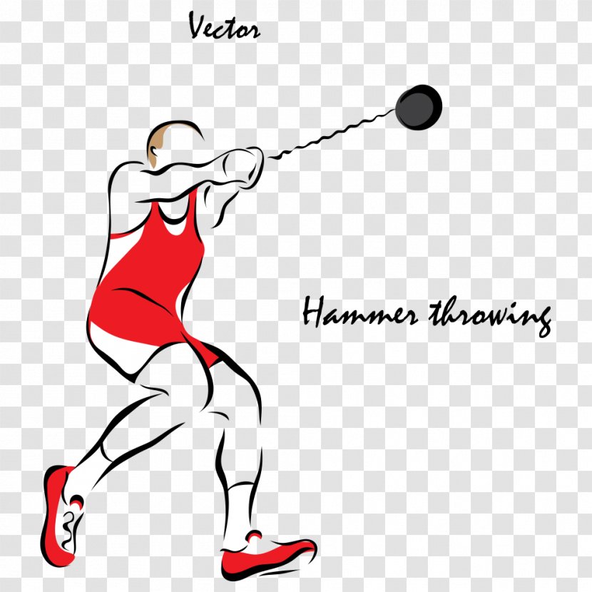 Hammer Throw Athlete Sport Illustration - Royaltyfree - Vector Thrower Transparent PNG