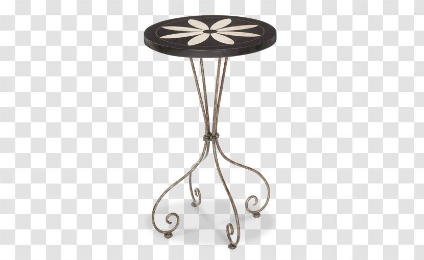 AICO Discoveries Flower Accent Table By Michael Amini Black Round Painted Top Metal Scrolled Legs End Product Design - Outdoor - Floral Material Transparent PNG