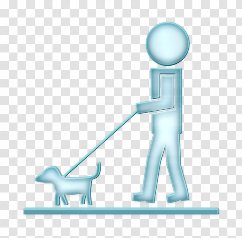 Man Walking With Pet Dog And A Cord Icon Dog Icon People Icon Transparent PNG