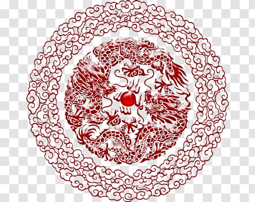 Xiangyun County Totem Clip Art - Flower - Dragon Circular Pattern Transparent PNG
