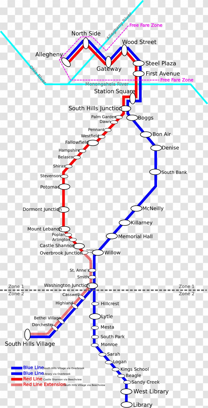 Blue Line Trolley Rail Transport Pittsburgh Light - Train Transparent PNG