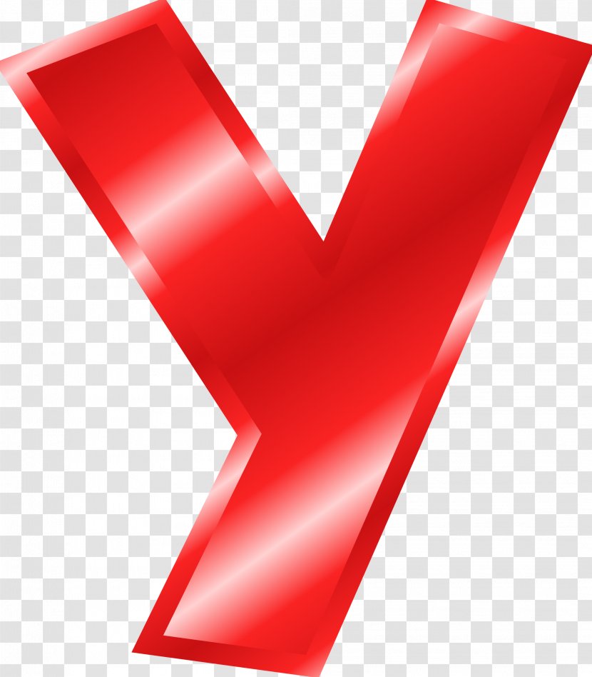 Letter Alphabet Y Cursive - A - Red X Transparent PNG