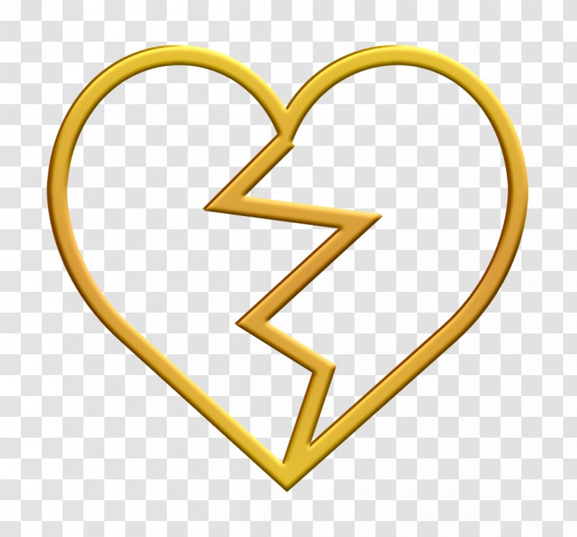 Essential Set Icon Dislike Heart - Yellow - Symbol Transparent PNG