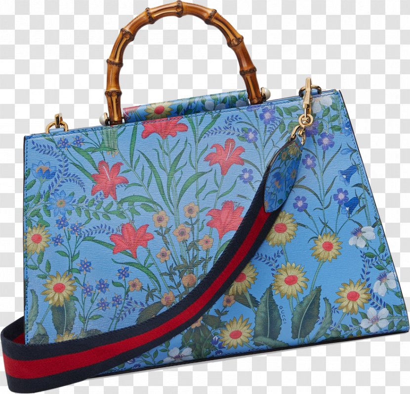 Tote Bag Water Lily Gucci Leather - Turquoise - Poster Transparent PNG