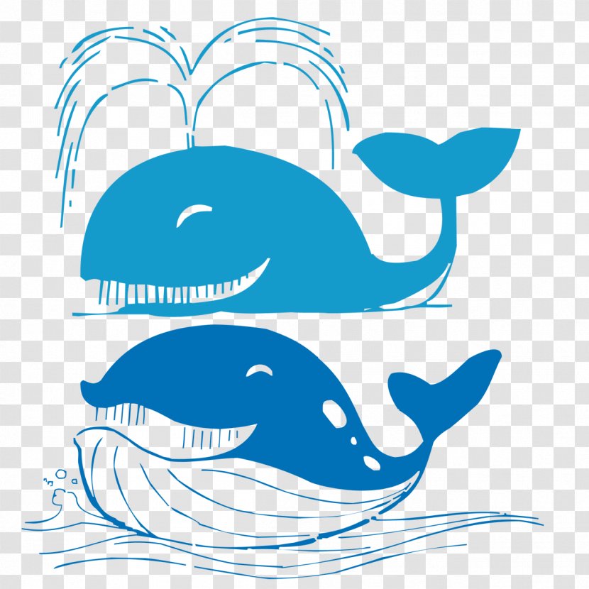 Dolphin Whale - Blue - Sprinkler Transparent PNG