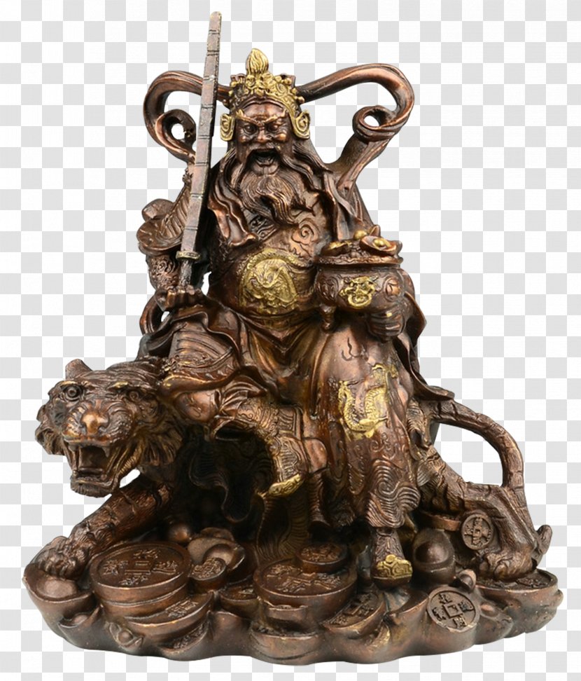 Brass Statue Caishen - Copper - Zhaogong Transparent PNG