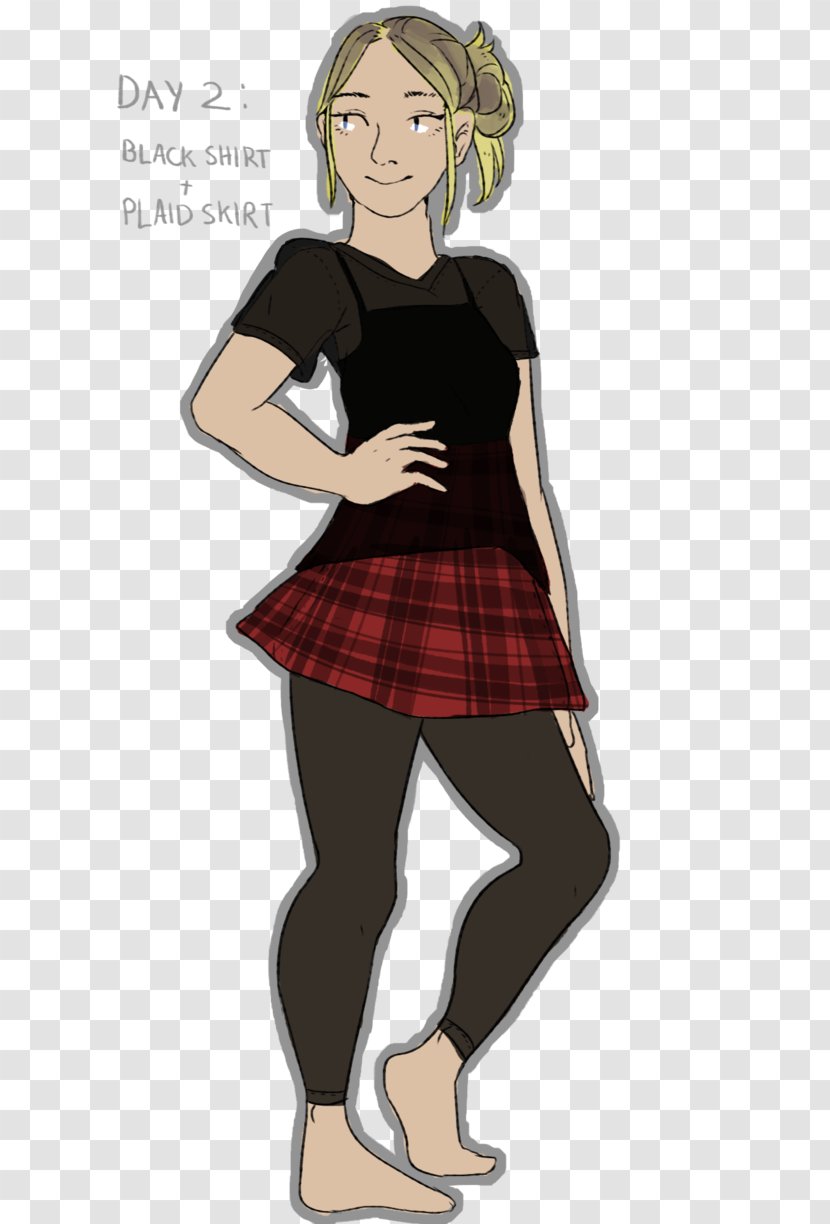 Tartan School Uniform Hip Cartoon Illustration - Frame Transparent PNG