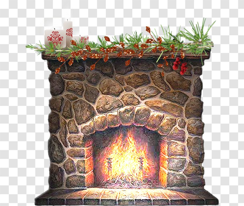 Christmas Fireplace Santa Claus Clip Art - Chimney Transparent PNG