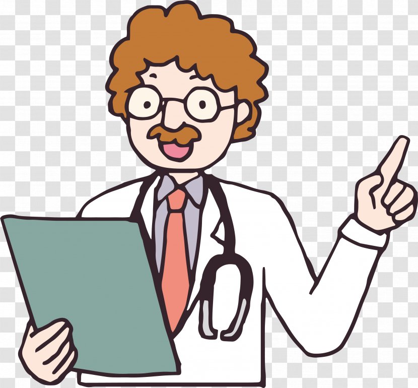 Physician Clip Art - Heart - A Male Doctor With Curly Hair Transparent PNG