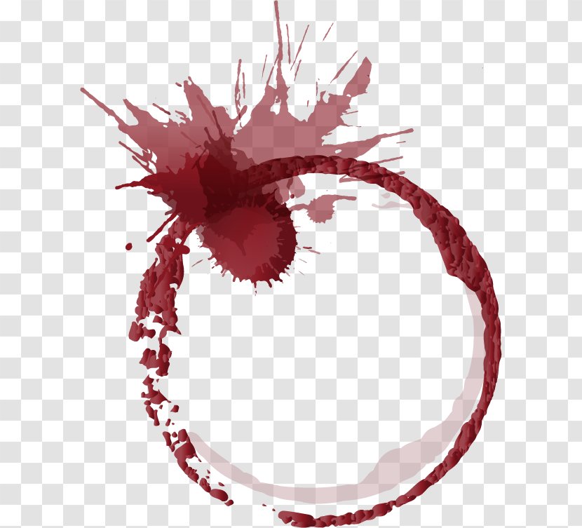 Red Wine Sparkling Glass Drink - Decanter - Vector Stain Effect Transparent PNG