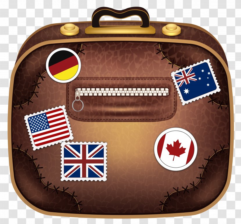 United States Travel Insurance TripAdvisor Hotel - Photography - Brown Suitcase With Flags Clipart Picture Transparent PNG