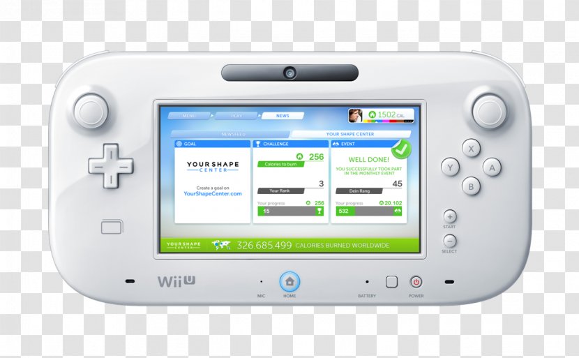 Wii U GamePad Your Shape Fitness Evolved 2013 - Home Game Console Accessory - Nintendo Transparent PNG