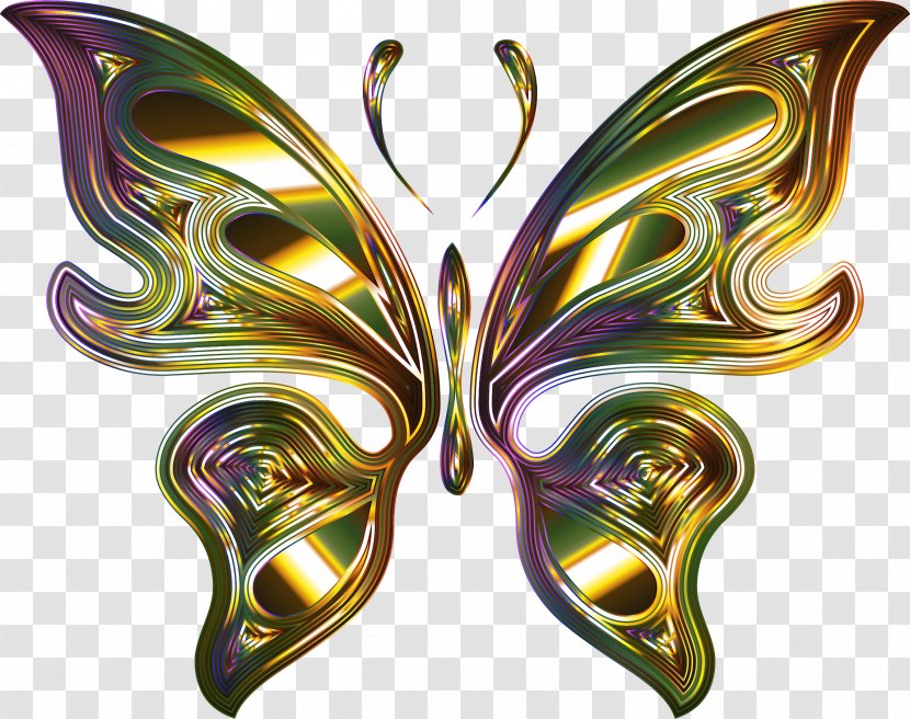 Butterfly Clip Art Gold - Brushfooted Butterflies - Wings Cars Transparent PNG