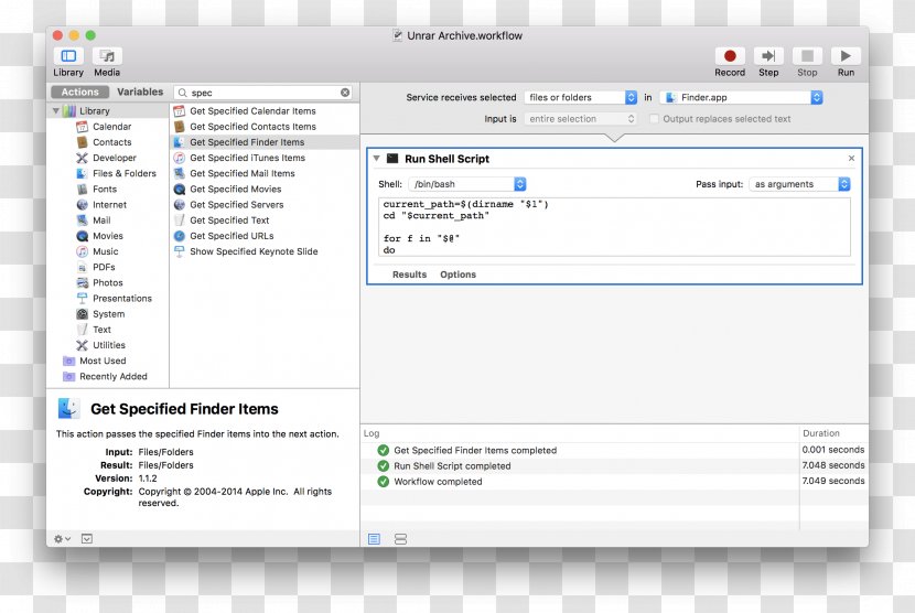 Computer Program Automator MacOS Finder - Operating System - Apple Transparent PNG