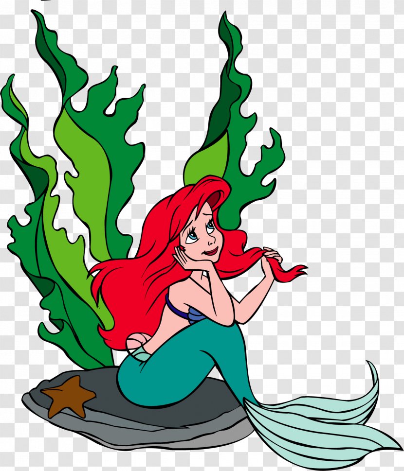 Ariel Sebastian Mermaid Logo - Silhouette Transparent PNG