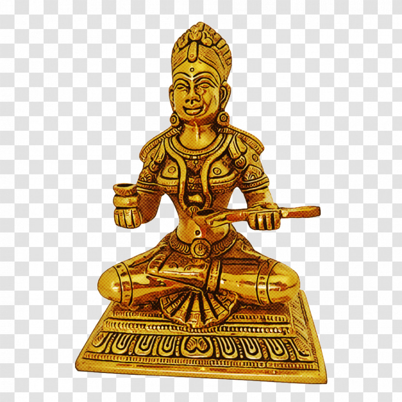 Gold Statue Figurine 01504 Meditation Transparent PNG