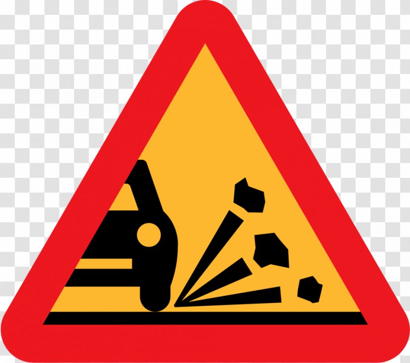 Traffic Sign Loose Chippings Gravel Road Warning - Signs Transparent PNG