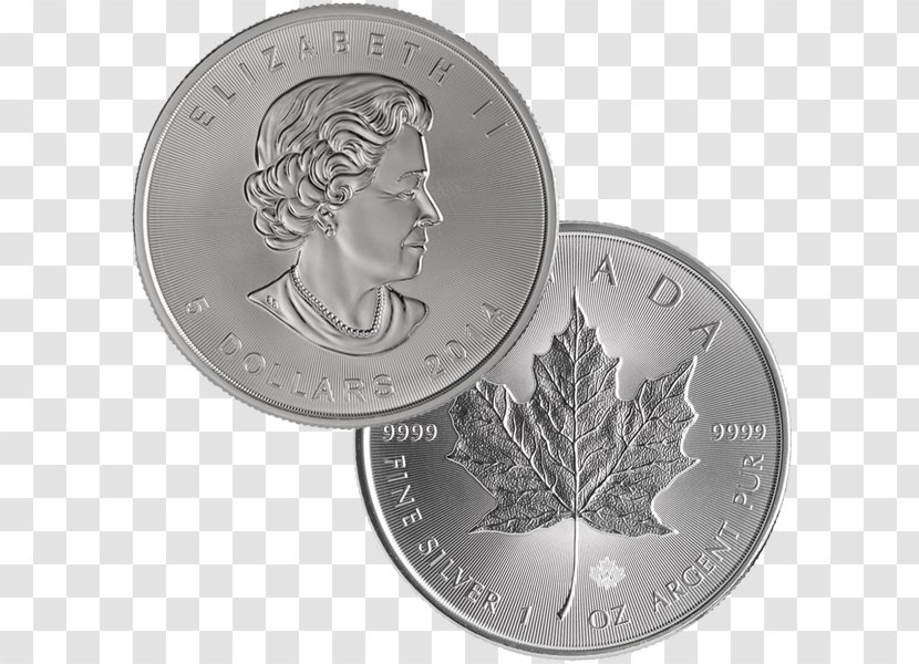 Canada Canadian Silver Maple Leaf Gold Bullion Coin Transparent PNG