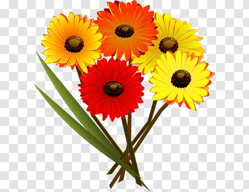 Parts Of A Flower Bouquet Floristry Clip Art - Sunflower - Flowers Transparent PNG