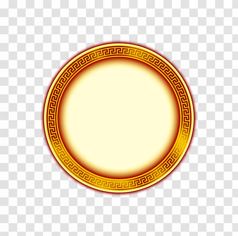 Material Yellow Circle - Orange - Chinese Style Round Frame Totem Transparent PNG