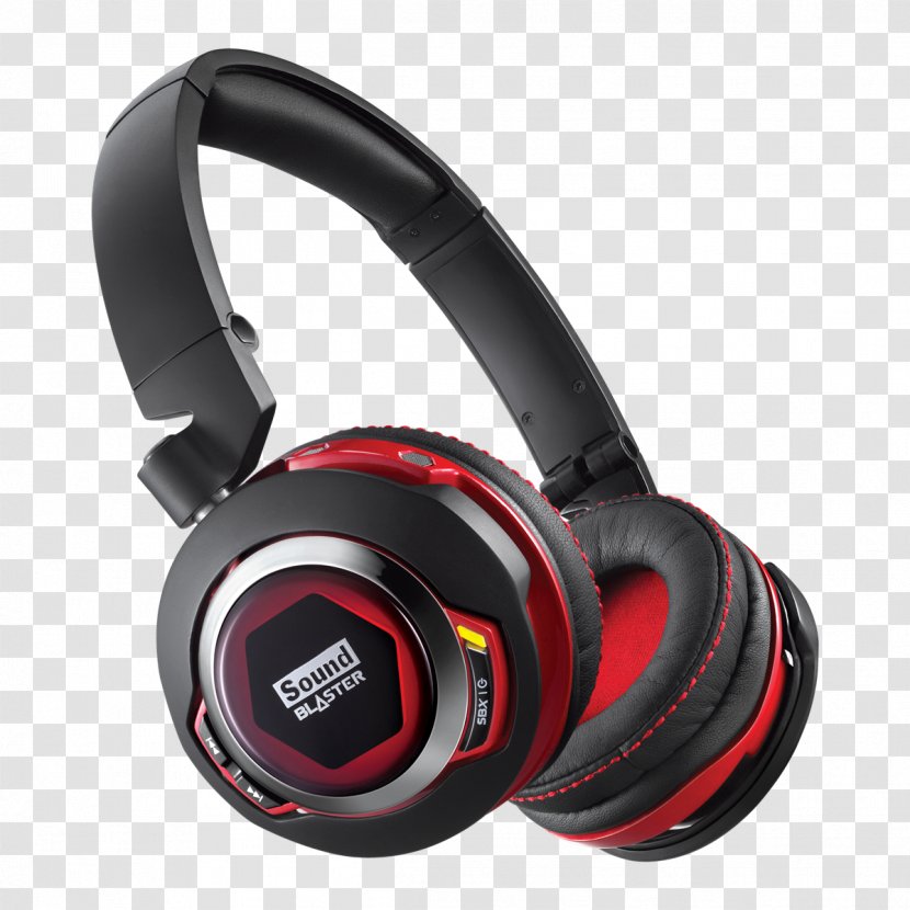 Headphones Creative Sound Blaster EVO Zx - HeadsetFull SizeBlack, Red Entertainment Headset With Bluetooth Audio LabsHeadphones Transparent PNG