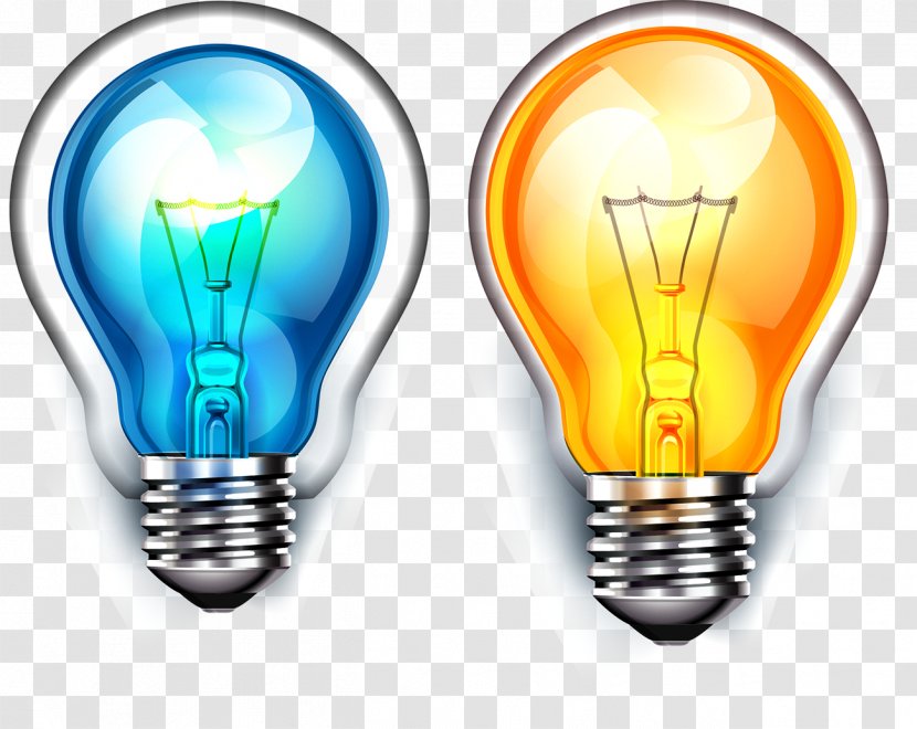 Incandescent Light Bulb Color Vector Electric Transparent PNG