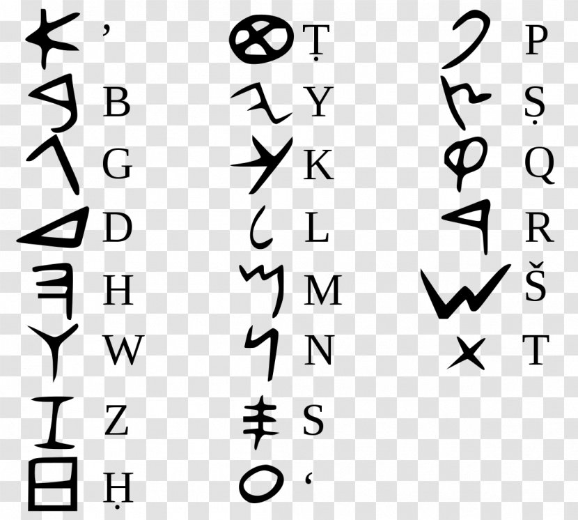 Phoenician Alphabet Canaan - White - ALPHABETS Transparent PNG