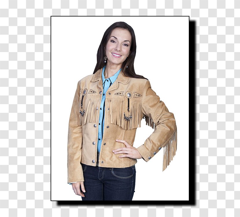 Leather Jacket Suede Fringe - Chamois Transparent PNG