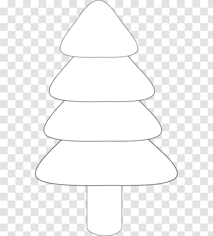 White Christmas Tree Line Art Black Angle Transparent PNG
