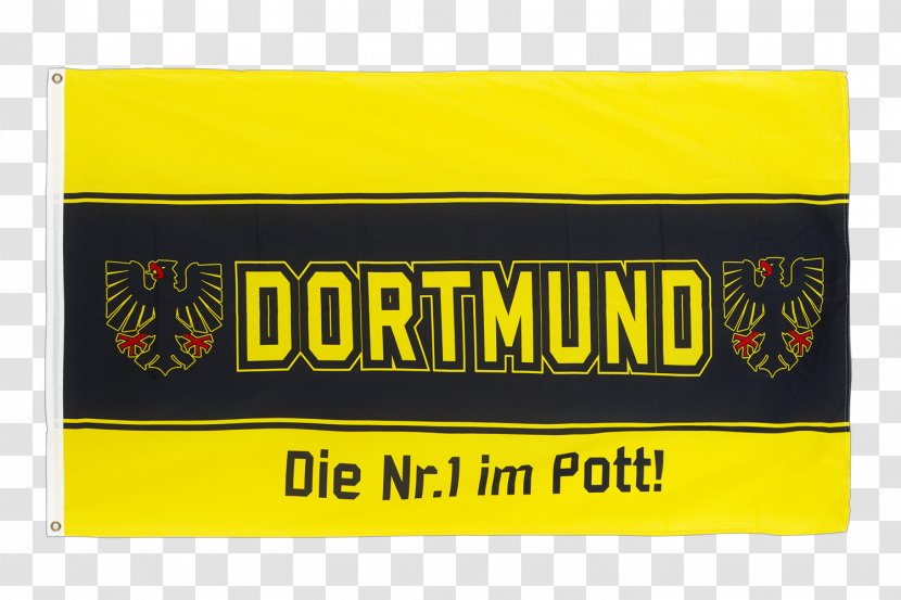Flag Fahne Borussia Dortmund Ruhr - Diagonal Transparent PNG