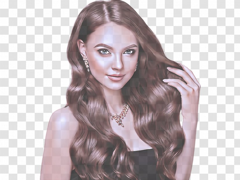 Hair Face Hairstyle Wig Long - Eyebrow - Brown Human Transparent PNG