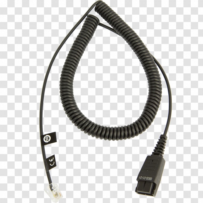 Jabra Headset Telephone Electrical Cable RJ9 - Mobile Phones - Safety Headphone Transparent PNG