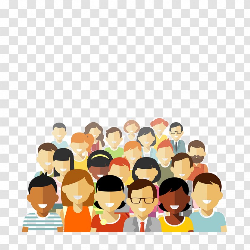 Community Social Group Illustration - Shutterstock - A Sea Of People Flattened Transparent PNG