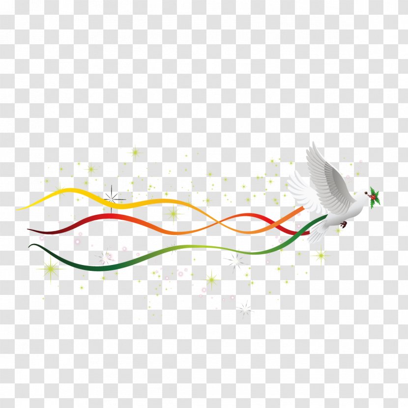 Columbidae Line Graphic Design - Designer - Pigeons And Color Wavy Lines Transparent PNG