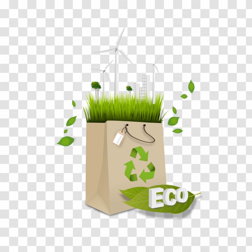 Green Modern Plant Decoration - Windmill - Energy Transparent PNG