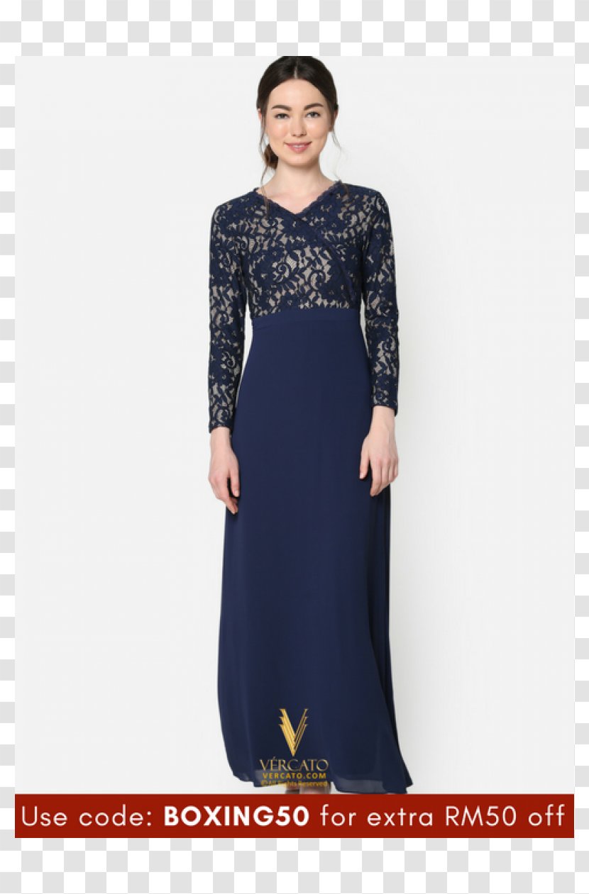 Gown Robe Clothing Baju Kurung Dress - Islamic Fashion - Blue Lace Transparent PNG