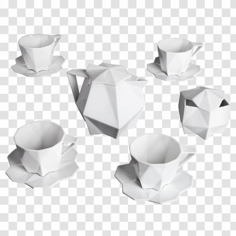Coffee Cup 3D Printing Cubism - Dishware - Porcelain Tableware Transparent PNG
