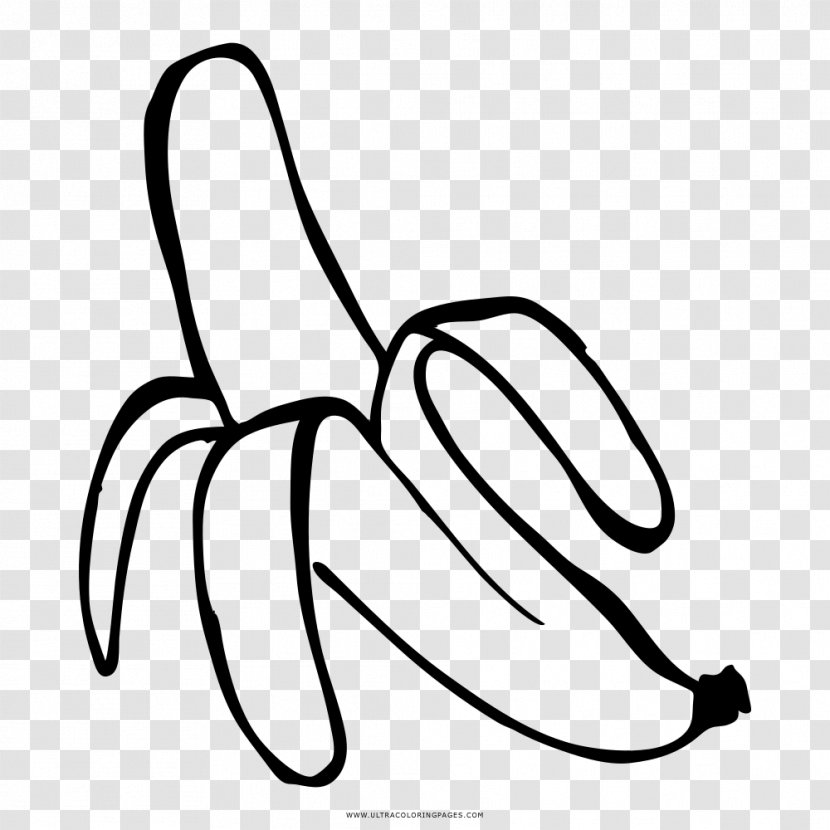 Drawing Coloring Book Banana Fruit - Monochrome Photography Transparent PNG
