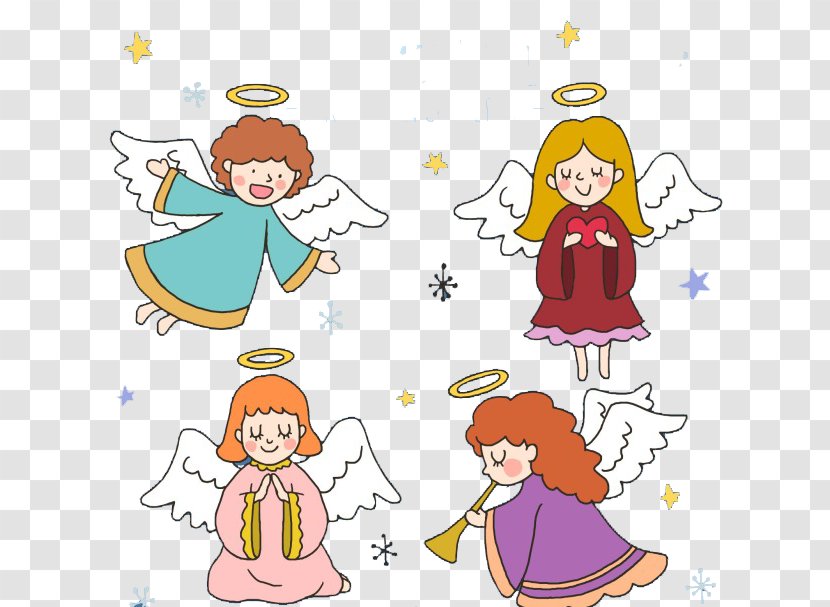 Christmas Angel Clip Art - Heart - Hand Painted Lovely Transparent PNG