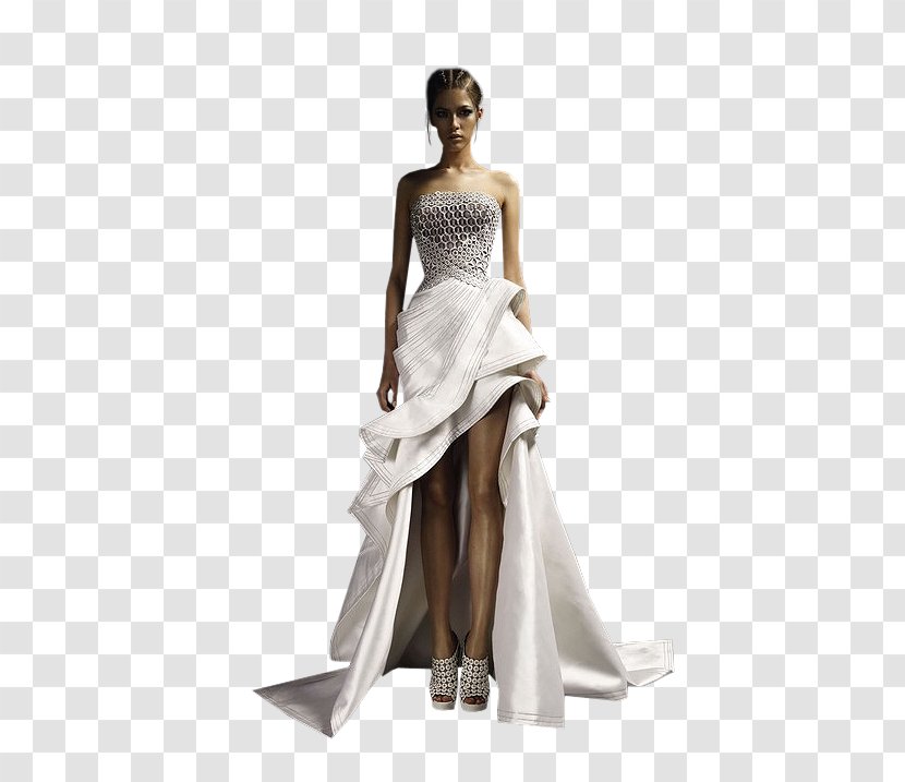 Wedding Dress Fashion Model Party Cocktail - Haute Couture Transparent PNG