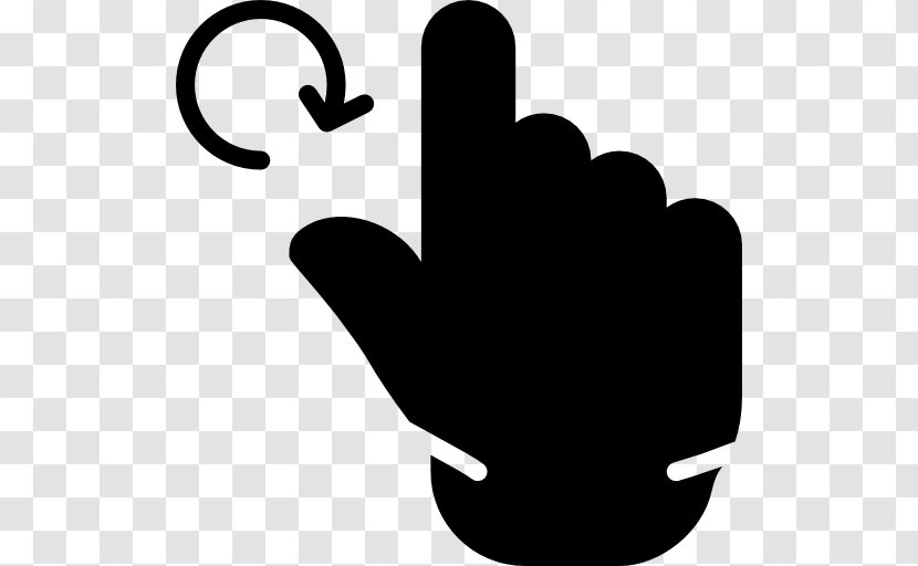 Gesture Pointing Finger Sign Language - Black And White - Hand Transparent PNG