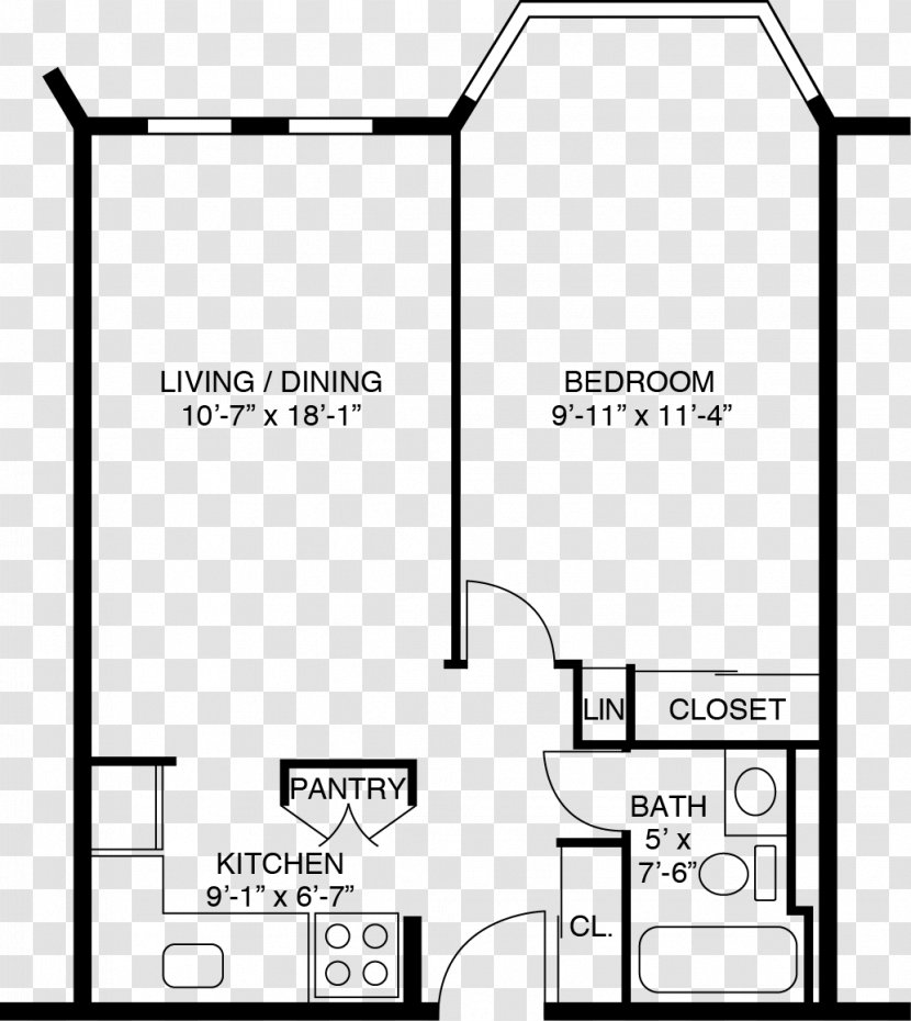Floor Plan Davenhill Senior Living Paper Home - Rectangle - Gianicolos Hill Suite Apartment Transparent PNG