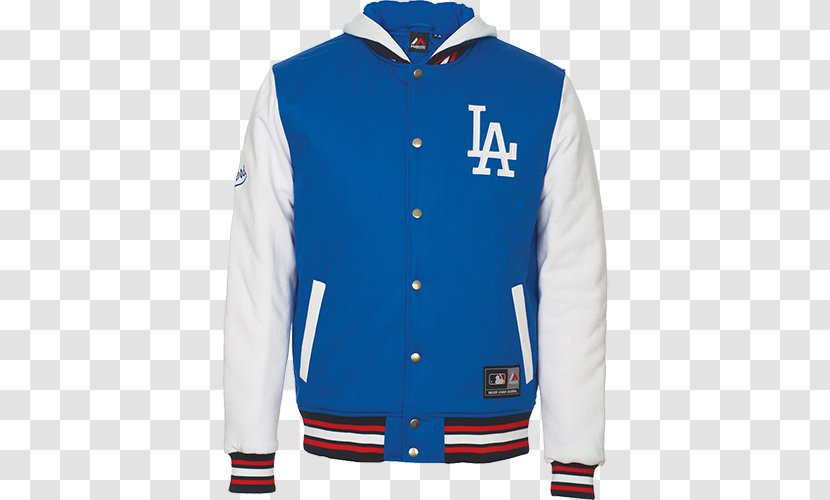 Los Angeles Dodgers MLB Jacket Baseball Majestic Athletic - Coat - Wrinkled Rubberized Fabric Transparent PNG