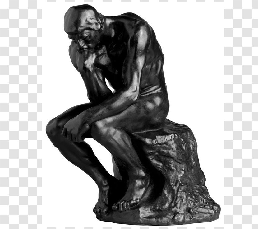 The Thinker Musée Rodin Museum Kiss Sculpture - Thinking Man Statue Transparent PNG