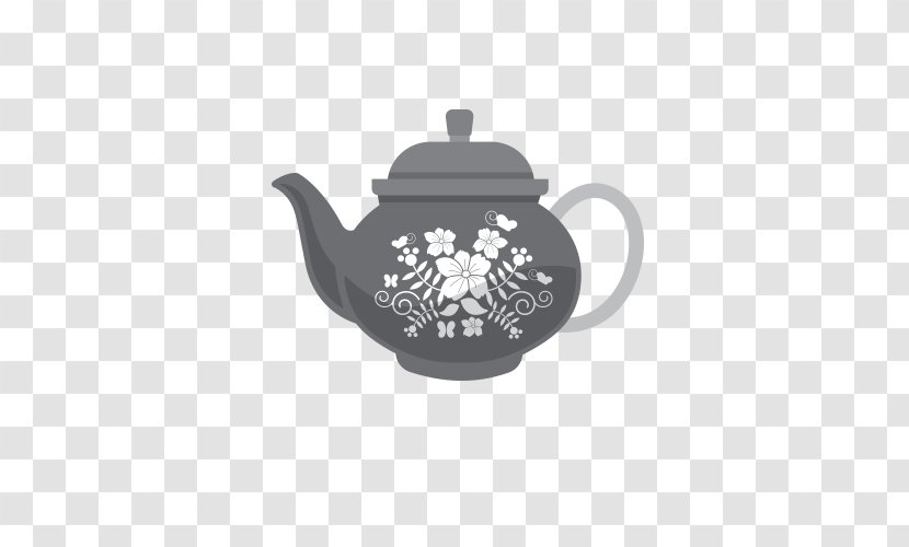 Teapot Kettle - Black And White Transparent PNG