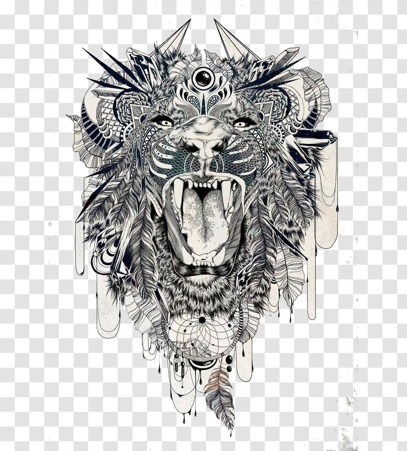 Lion Sleeve Tattoo Tiger Lower-back - Pattern - TattooBeast Transparent PNG
