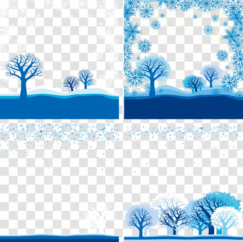 Snow Winter Illustration - Textile - Snowflake Card Decorative Trees Transparent PNG