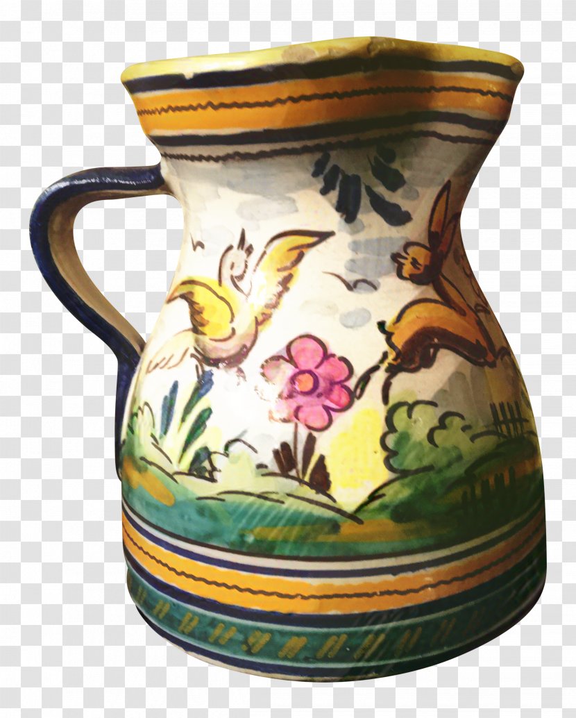 Jug Ceramic Vase Pottery Pitcher - Dishware - Wildflower Transparent PNG