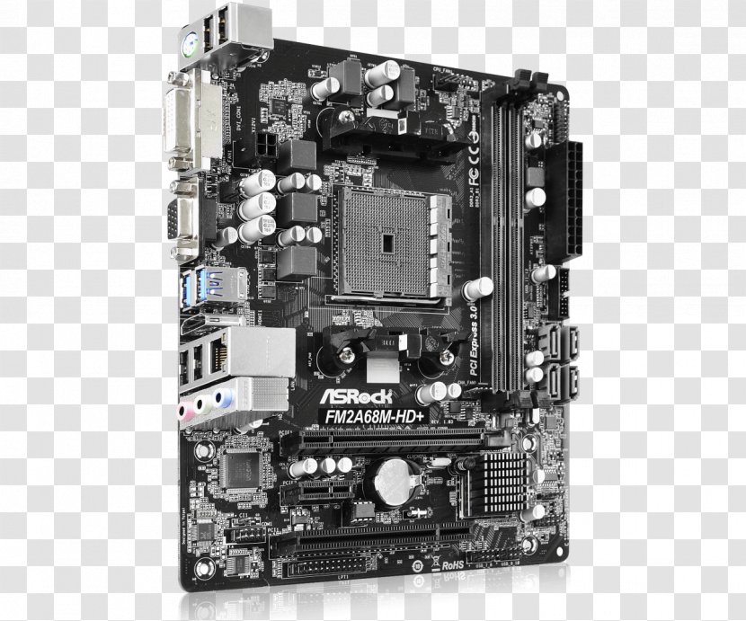 MicroATX Socket FM2+ ASROCK ASRock FM2A68M-HD+ Motherboard - Radeon - Asrock Transparent PNG