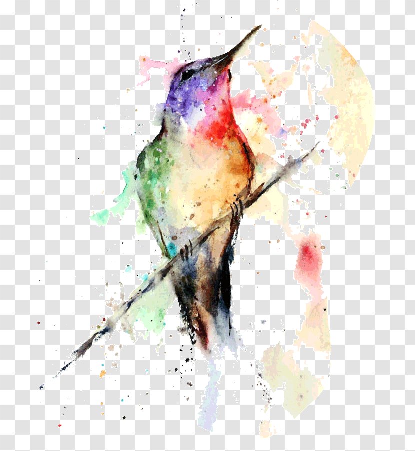 Hummingbird Watercolor Painting Art - Printing - Offset Transparent PNG